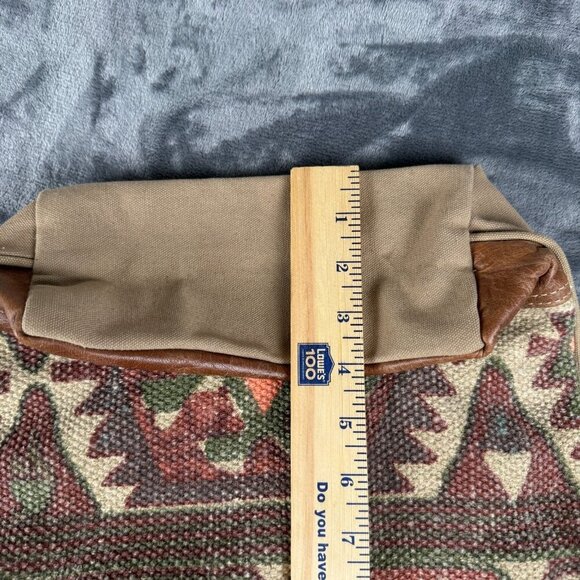 Myra Bag #s-1579 Mosavo Leather Rug Canvas 12"x12"x4 " Shoulder - Picture 10 of 10